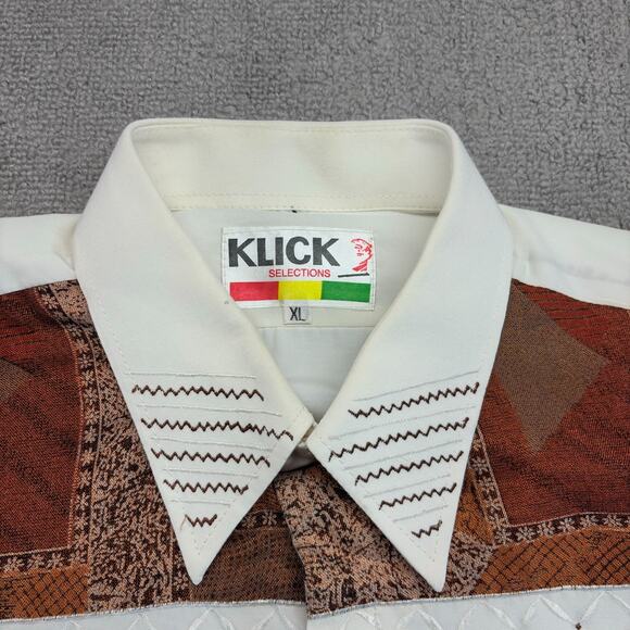 Vintage Klick Mens Western-Style Long-Sleeve Button-Up Shirt White XL Yoke Horse - Picture 3 of 12